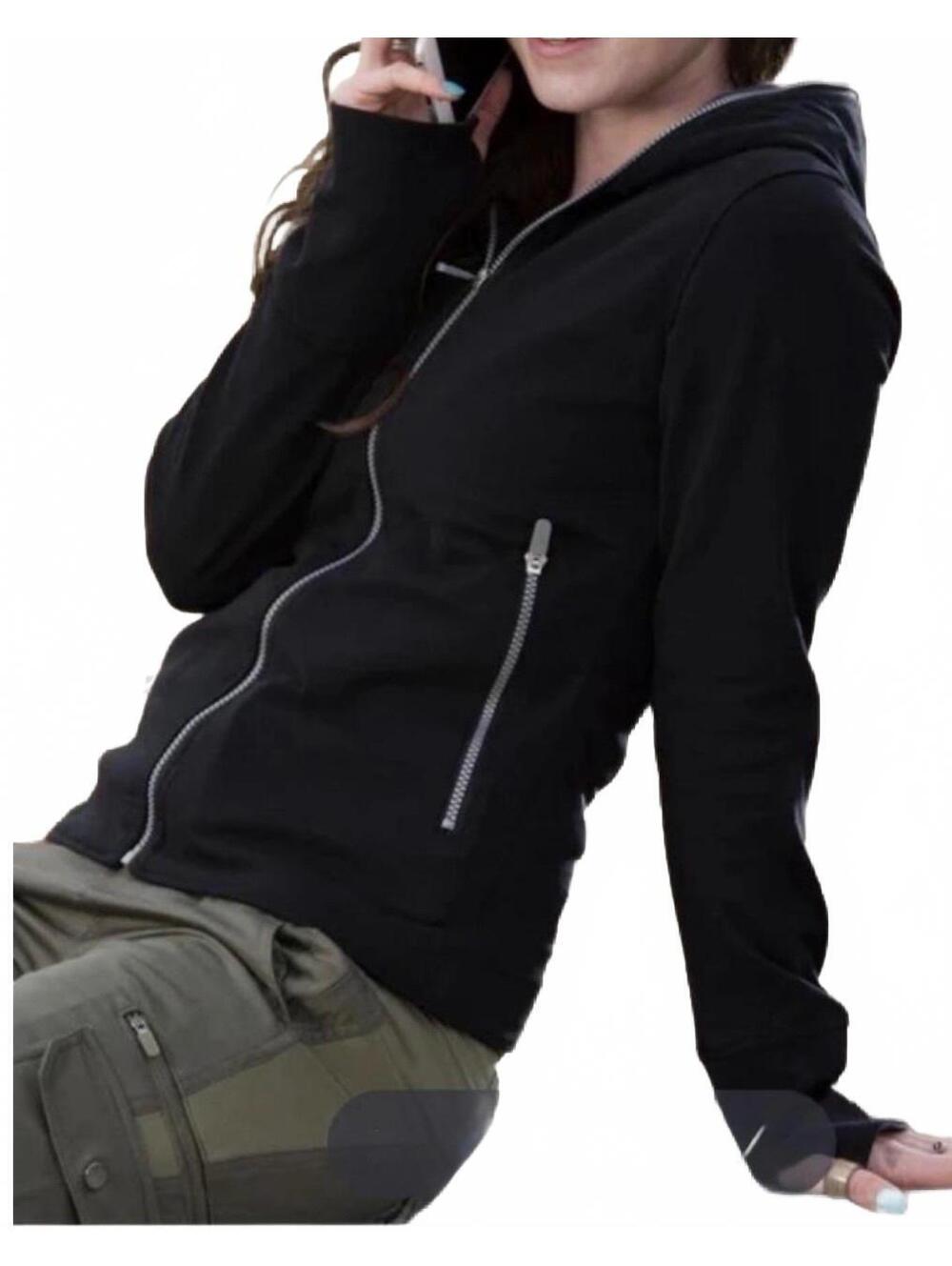 ScotteVest Chloe Glow Hoodie Full Zip Jacket 18 Pockets Black Women L